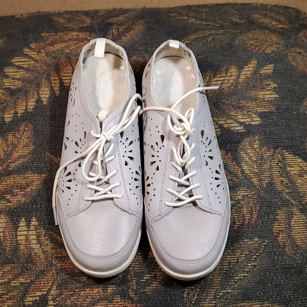 Jambu Bloom Grey Leather Cutout Sneakers